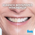 Klinisch bestätigtes Wirkprinzip – Vorher-Nachher-Effekt der Bioniq White Filler Zahnpasta